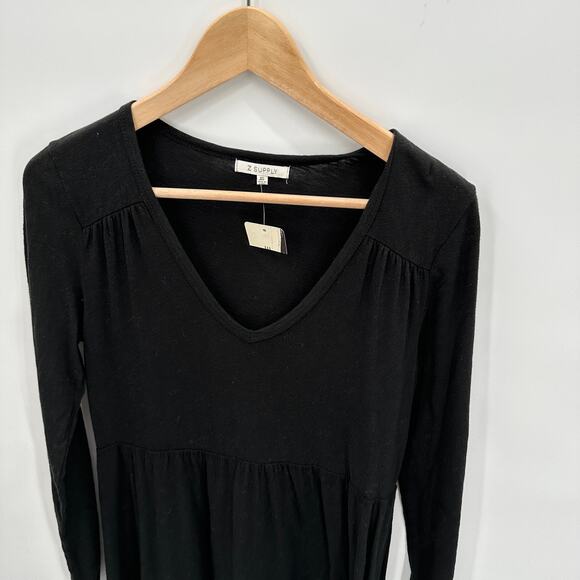 Z SUPPLY NWT Evereve Bailey Tiered Dress in Black // XS - Picture 4 of 8